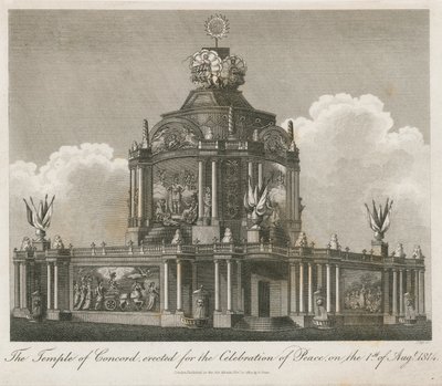 Temple of Concord reist for freden i 1814 av English School