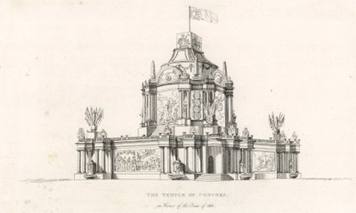 Temple of Concord for å feire freden i 1814 av English School