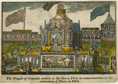 Temple of Concord for å feire freden i 1814 av English School