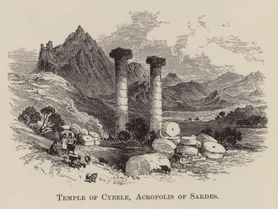 Kybele-tempelet, Sardes#39; Akropolis (gravering) av English School
