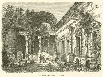 Diana-tempelet, Nimes (gravering) av English School