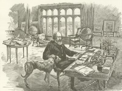 Tennyson i biblioteket hans av English School