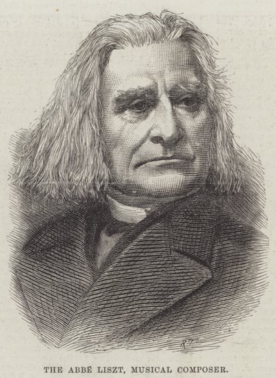 The Abbe Liszt, musikalsk komponist (gravering) av English School