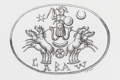 Abraxas-guden i bilen til Phoebus (gravering) av English School