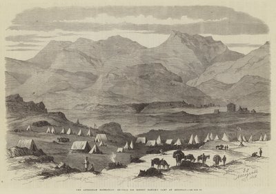 Abessinierekspedisjonen, general Sir Robert Napiers leir ved Adigerat (gravering) av English School