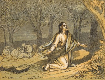 The Agony in the Garden (farget gravering) av English School