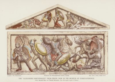 "Alexander Sarcophagus" fra Sidon (farge litho) av English School