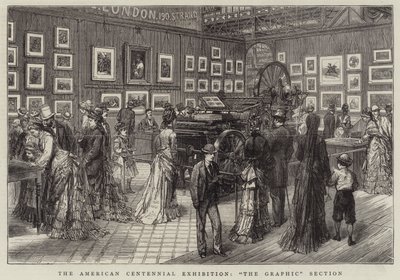 The American Centennial Exhibition, "The Graphic"-seksjonen (gravering) av English School