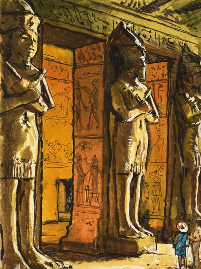 Det gamle egyptiske tempelet i Abu Simbel av English School