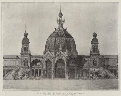 Antwerpen-utstillingen, hovedinngang (gravering) av English School
