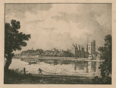Archiepiscopal Palace of Lambeth fra et bilde av Marlow av English School