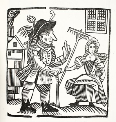 The Arraigning and Indicting of Sir John Barleycorn, Knt., illustrasjon fra Chap-books of the Eighteenth Century av John Ashton, pub. 1882 av English School