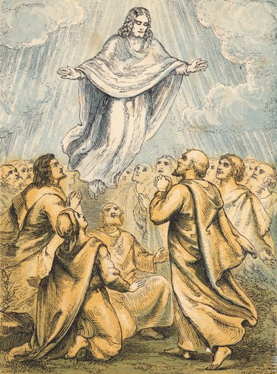 The Ascension (farget gravering) av English School