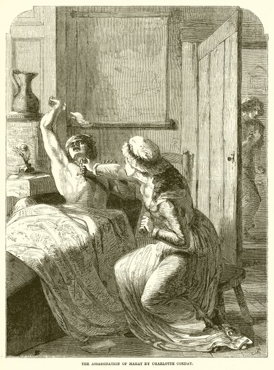 Mordet på Marat av Charlotte Corday av English School