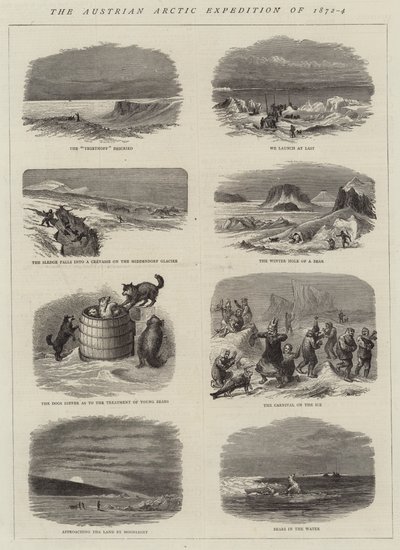 Den østerrikske arktiske ekspedisjonen fra 1872-4 (gravering) av English School