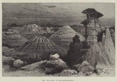 The "Bad Lands" of the Little Missouri (gravering) av English School