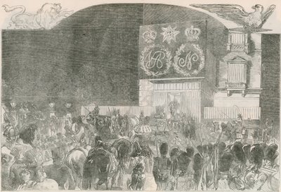 Bal-kostymet ved den franske ambassaden, Albert Gate House - Ankomst av Hennes Majestet av English School
