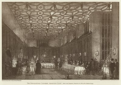 Bankettkammeret, Hampton Court (litho) av English School