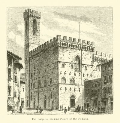Bargello, det gamle Podesta-palasset (gravering) av English School