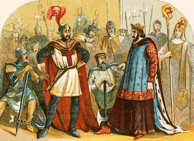 Baronene deltar i parlamentet kalt av Henry III av English School