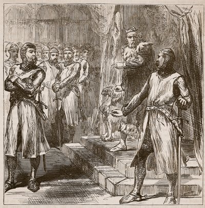 Baronene gjør opprør mot kongen, illustrasjon fra Cassells Illustrated History of England (sepiafoto) av English School