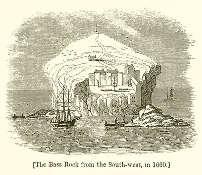 Bass Rock fra sørvest, i 1660 av English School