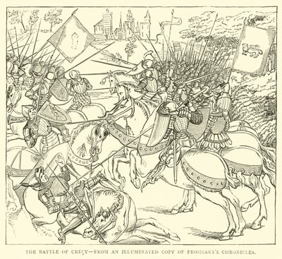 The Battle of Crecy, fra en opplyst kopi av Froissarts Chronicles av English School