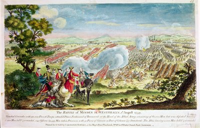 Slaget ved Minden i Westfalen i 1759 av English School