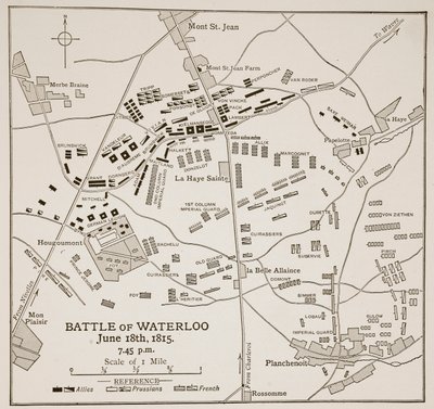 Slaget ved Waterloo, 18. juni 1815 av English School