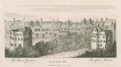 The Bear Garden and the Globe, Bankside, London, fra det venetianske kartet av English School