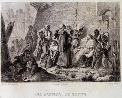 De beleirede av Rouen (gravering) av English School