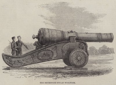 The Bhurtpore Gun at Woolwich (gravering) av English School