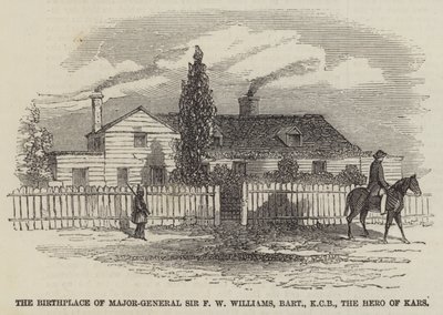 Fødestedet til generalmajor Sir F W Williams, Baronet, KCB, Helten til Kars (gravering) av English School