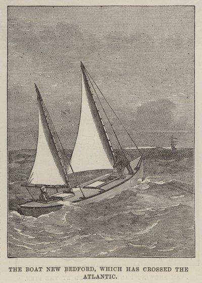 The Boat New Bedford, som har krysset Atlanterhavet (gravering) av English School