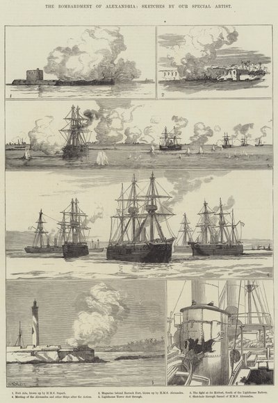 Bombardementet av Alexandria (gravering) av English School