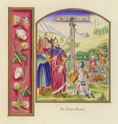 The Brazen Serpent (farge litho) av English School