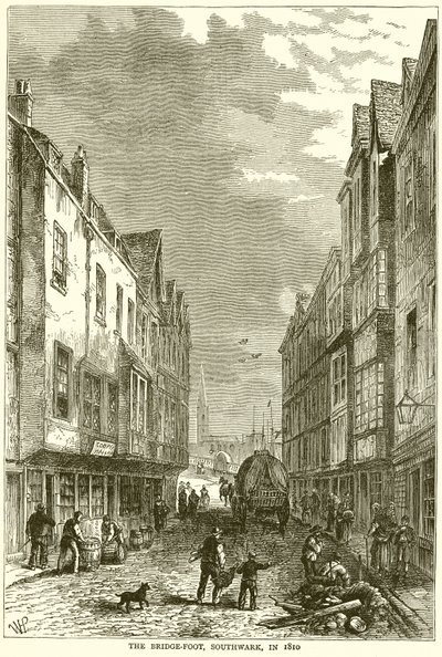 The Bridge-Foot, Southwark, i 1810 av English School