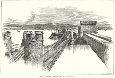 Broene, fra Conway Castle (gravering) av English School
