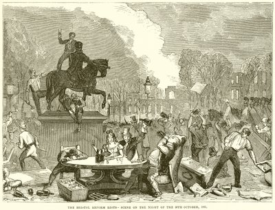 Bristol Reform Riots-scene natten til 30. oktober 1831 av English School