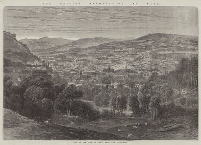 Den britiske foreningen i Bath, utsikt over byen Bath, fra sør-øst (gravering) av English School