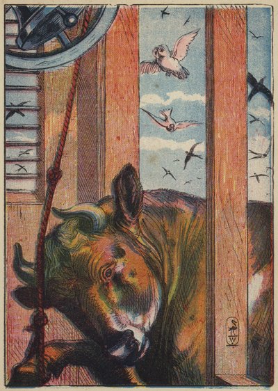 The Bull Tolling the Bell (farge litho) av English School