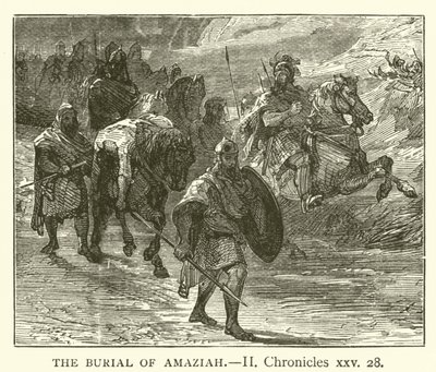 The Burial of Amaziah, II, Chronicles, xxv, 28 (gravering) av English School