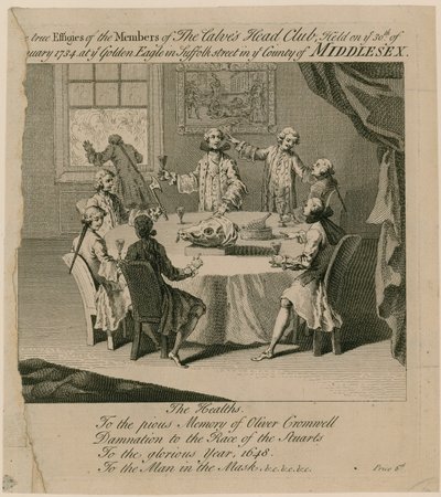 The Calves Head Club, holdt 30. januar 1734 på Golden Eagle i Suffolk Street av English School