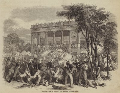 Fangsten av Delhi, angrepet på bredden (gravering) av English School