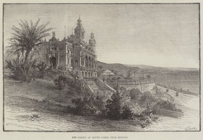 Kasinoet på Monte Carlo, nær Monaco (gravering) av English School
