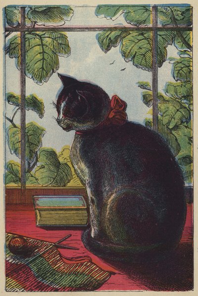 Katten (fargelitografi) av English School