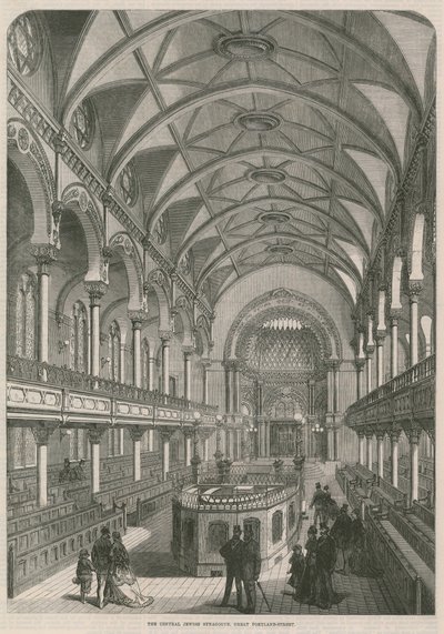 Den sentrale jødiske synagogen, Great Portland Street, London av English School