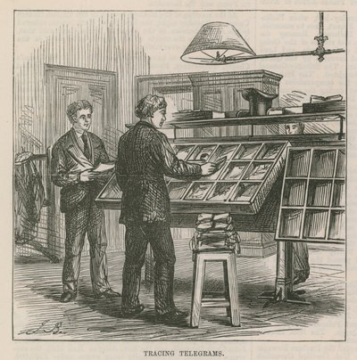 The Central Post Office Telegraph Establishment: Sporing av telegrammer av English School
