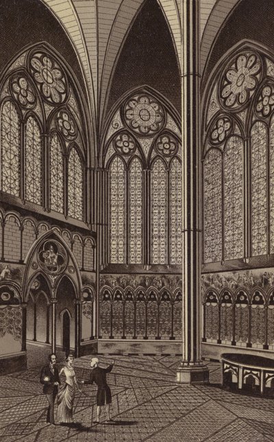 Kapittelhuset, Salisbury Cathedral (litho) av English School