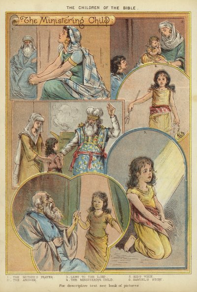 Bibelens barn: Det tjenestegjørende barnet (chromolitho) av English School